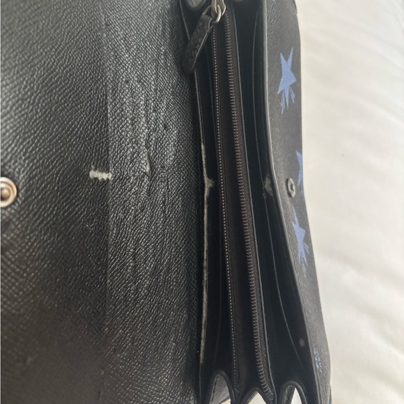 Coach Black Wallet with Blue Star Design - Picture 5 of 5